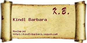 Kindl Barbara névjegykártya
